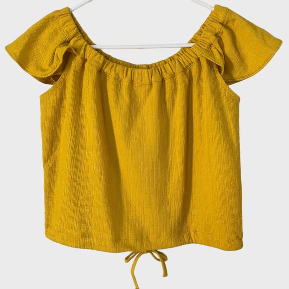 Madewell Texture & Thread Off-the-Shoulder Button-Front Top Women's Small New - Picture 4 of 12